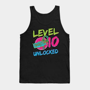 Kids Gamer Level 10 Unlocked Birthday Video Gaming Tank Top